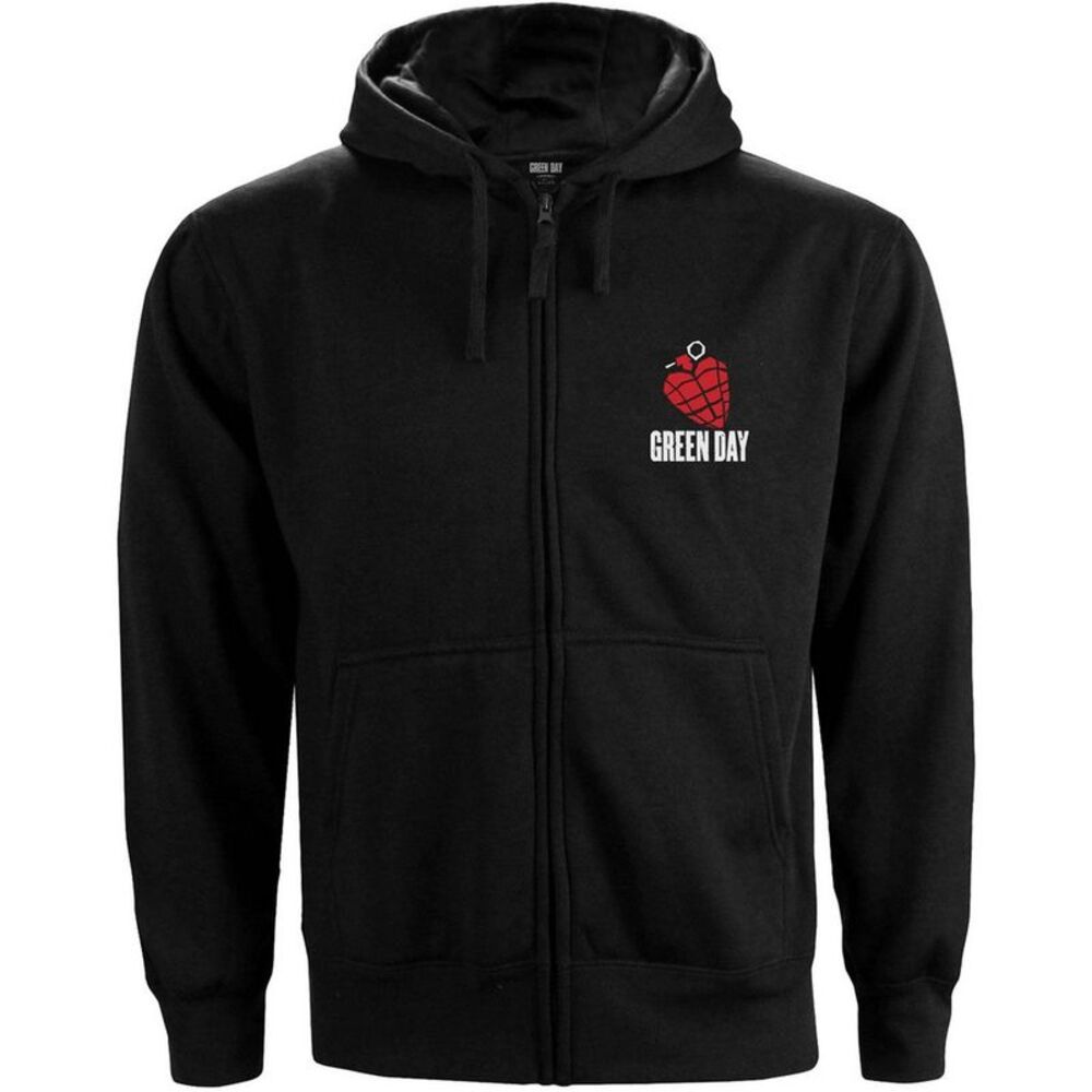 Green Day Unisex Adult American Idiot Full Zip Hoodie / Black